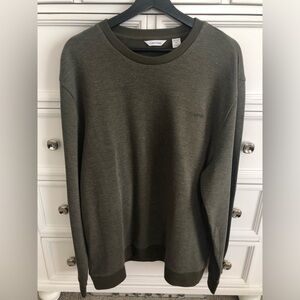 Calvin Klein Olive Ribbed Crewneck Top